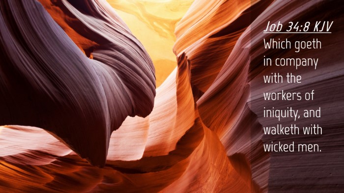 Picture 04 - Job 34:8 KJV Desktop Wallpaper - Which goeth in company with the workers of - Desktop Bible Verse Wallpaper