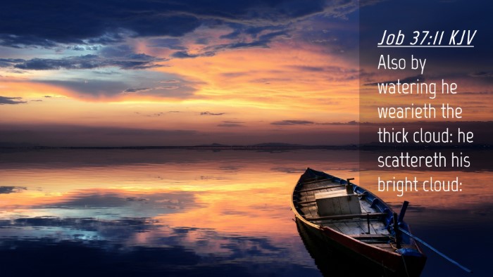 Picture 04 - Job 37:11 KJV Desktop Wallpaper - Also by watering he wearieth the thick cloud: he - Desktop Bible Verse Wallpaper