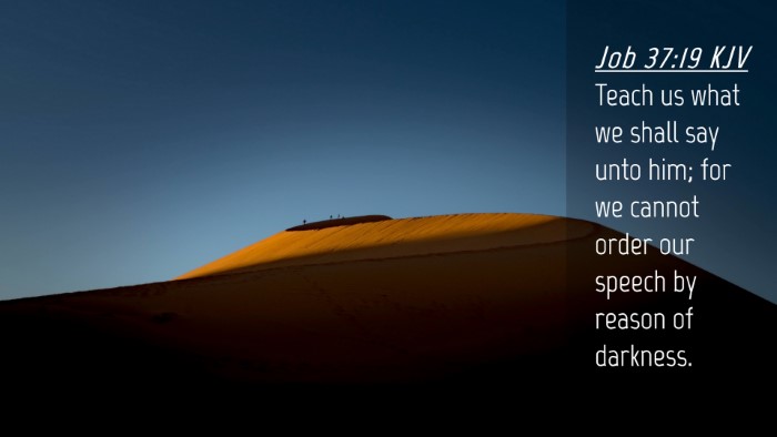 Picture 04 - Job 37:19 KJV Desktop Wallpaper - Teach us what we shall say unto him; for we - Desktop Bible Verse Wallpaper