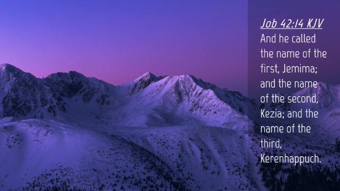 Picture 04 - Job 42:14 KJV Desktop Wallpaper - And he called the name of the first, Jemima; and - Desktop Bible Verse Wallpaper