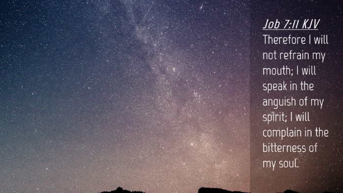 Picture 04 - Job 7:11 KJV Desktop Wallpaper - Therefore I will not refrain my mouth; I will - Desktop Bible Verse Wallpaper