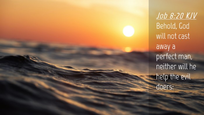 Picture 04 - Job 8:20 KJV Desktop Wallpaper - Behold, God will not cast away a perfect man, - Desktop Bible Verse Wallpaper