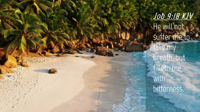 Picture 04 - Job 9:18 KJV Desktop Wallpaper - He will not suffer me to take my breath, but - Desktop Bible Verse Wallpaper