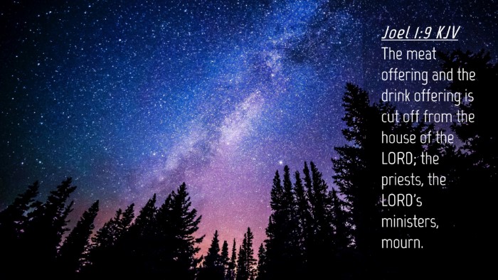 Picture 04 - Joel 1:9 KJV Desktop Wallpaper - The meat offering and the drink offering is cut - Desktop Bible Verse Wallpaper