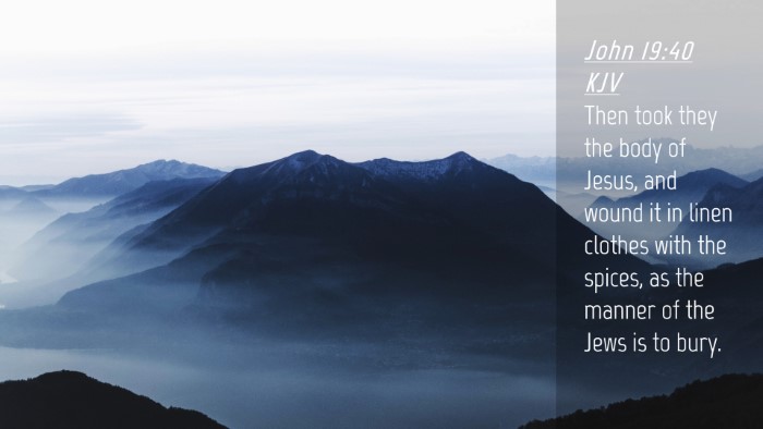 Picture 04 - John 19:40 KJV Desktop Wallpaper - Then took they the body of Jesus, and wound it in - Desktop Bible Verse Wallpaper