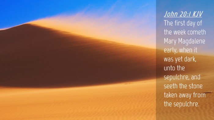 Picture 04 - John 20:1 KJV Desktop Wallpaper - The first day of the week cometh Mary Magdalene - Desktop Bible Verse Wallpaper