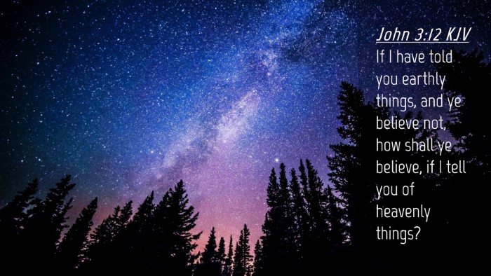 Picture 04 - John 3:12 KJV Desktop Wallpaper - If I have told you earthly things, and ye believe - Desktop Bible Verse Wallpaper