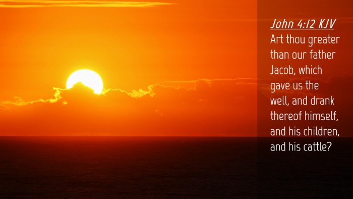 Picture 04 - John 4:12 KJV Desktop Wallpaper - Art thou greater than our father Jacob, which - Desktop Bible Verse Wallpaper