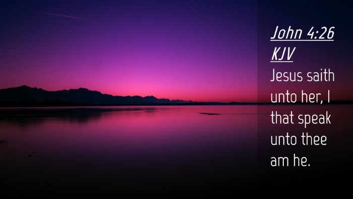 Picture 04 - John 4:26 KJV Desktop Wallpaper - Jesus saith unto her, I that speak unto thee am - Desktop Bible Verse Wallpaper