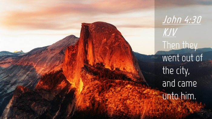 Picture 04 - John 4:30 KJV Desktop Wallpaper - Then they went out of the city, and came unto - Desktop Bible Verse Wallpaper