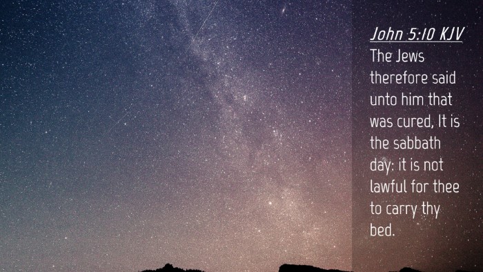 Picture 04 - John 5:10 KJV Desktop Wallpaper - The Jews therefore said unto him that was cured, - Desktop Bible Verse Wallpaper