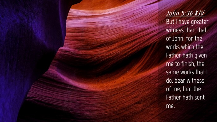 Picture 04 - John 5:36 KJV Desktop Wallpaper - But I have greater witness than that of John: for - Desktop Bible Verse Wallpaper