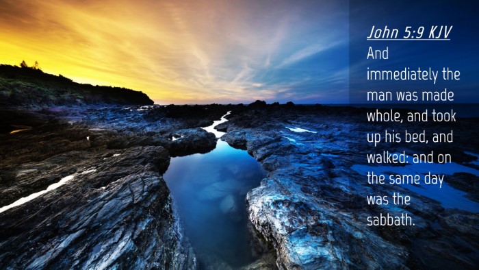 Picture 04 - John 5:9 KJV Desktop Wallpaper - And immediately the man was made whole, and took - Desktop Bible Verse Wallpaper