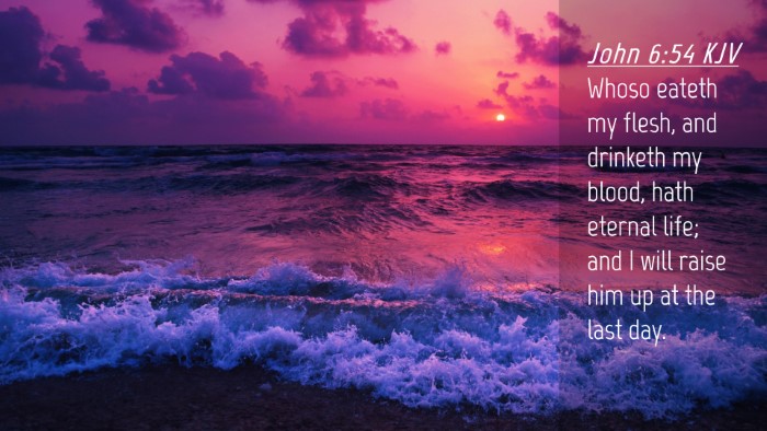 Picture 04 - John 6:54 KJV Desktop Wallpaper - Whoso eateth my flesh, and drinketh my blood, - Desktop Bible Verse Wallpaper