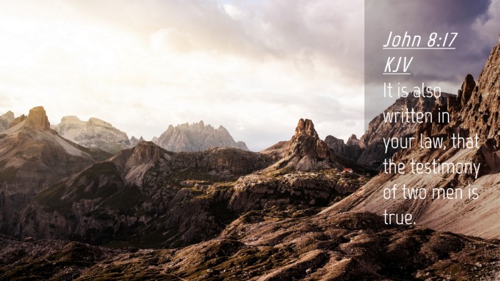 Picture 04 - John 8:17 KJV Desktop Wallpaper - It is also written in your law, that the - Desktop Bible Verse Wallpaper