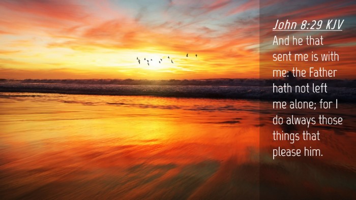 Picture 04 - John 8:29 KJV Desktop Wallpaper - And he that sent me is with me: the Father hath - Desktop Bible Verse Wallpaper