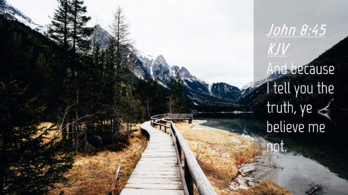 Picture 04 - John 8:45 KJV Desktop Wallpaper - And because I tell you the truth, ye believe me - Desktop Bible Verse Wallpaper