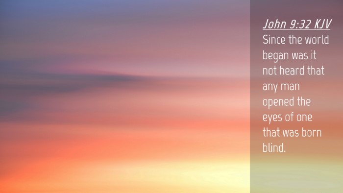 Picture 04 - John 9:32 KJV Desktop Wallpaper - Since the world began was it not heard that any - Desktop Bible Verse Wallpaper