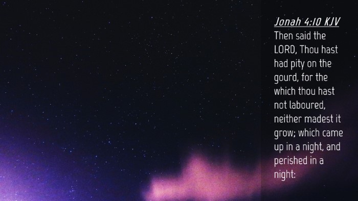 Picture 04 - Jonah 4:10 KJV Desktop Wallpaper - Then said the LORD, Thou hast had pity on the - Desktop Bible Verse Wallpaper