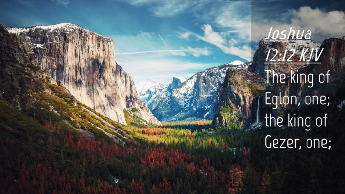 Picture 04 - Joshua 12:12 KJV Desktop Wallpaper - The king of Eglon, one; the king of Gezer, - Desktop Bible Verse Wallpaper