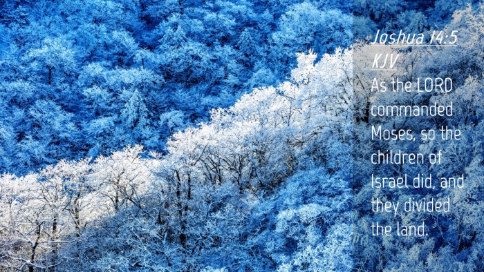 Picture 04 - Joshua 14:5 KJV Desktop Wallpaper - As the LORD commanded Moses, so the children of - Desktop Bible Verse Wallpaper