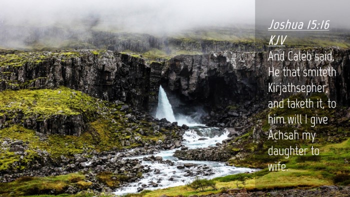 Picture 04 - Joshua 15:16 KJV Desktop Wallpaper - And Caleb said, He that smiteth Kirjathsepher, - Desktop Bible Verse Wallpaper