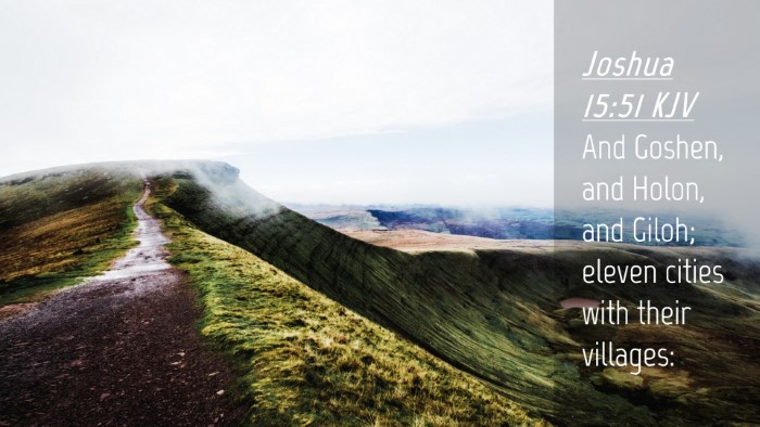 Picture 04 - Joshua 15:51 KJV Desktop Wallpaper - And Goshen, and Holon, and Giloh; eleven cities - Desktop Bible Verse Wallpaper