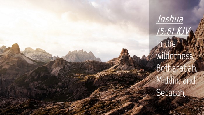 Picture 04 - Joshua 15:61 KJV Desktop Wallpaper - In the wilderness, Betharabah, Middin, and - Desktop Bible Verse Wallpaper