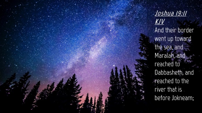 Picture 04 - Joshua 19:11 KJV Desktop Wallpaper - And their border went up toward the sea, and - Desktop Bible Verse Wallpaper