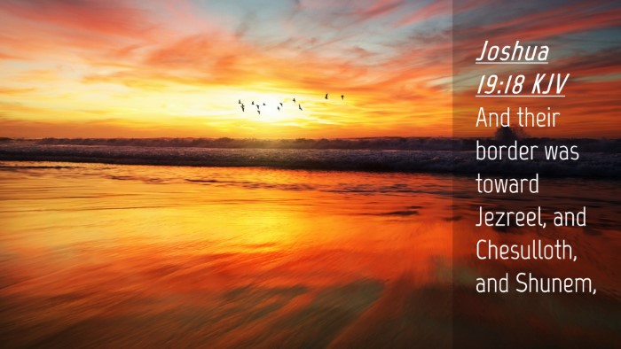 Picture 04 - Joshua 19:18 KJV Desktop Wallpaper - And their border was toward Jezreel, and - Desktop Bible Verse Wallpaper
