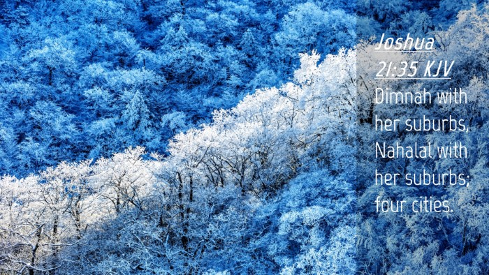Picture 04 - Joshua 21:35 KJV Desktop Wallpaper - Dimnah with her suburbs, Nahalal with her - Desktop Bible Verse Wallpaper