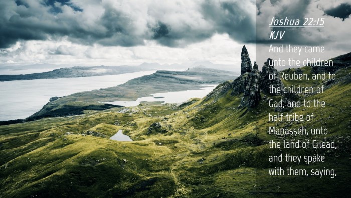 Picture 04 - Joshua 22:15 KJV Desktop Wallpaper - And they came unto the children of Reuben, and to - Desktop Bible Verse Wallpaper