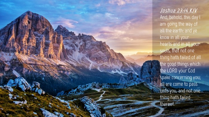 Picture 04 - Joshua 23:14 KJV Desktop Wallpaper - And, behold, this day I am going the way of all - Desktop Bible Verse Wallpaper