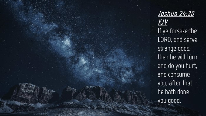 Picture 04 - Joshua 24:20 KJV Desktop Wallpaper - If ye forsake the LORD, and serve strange gods, - Desktop Bible Verse Wallpaper