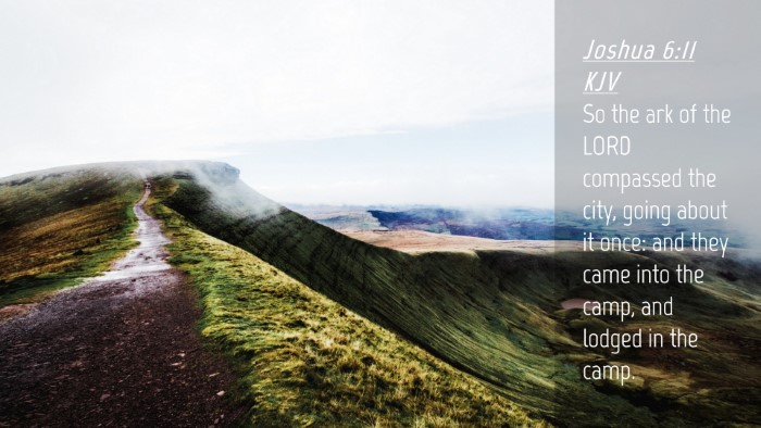 Picture 04 - Joshua 6:11 KJV Desktop Wallpaper - So the ark of the LORD compassed the city, going - Desktop Bible Verse Wallpaper