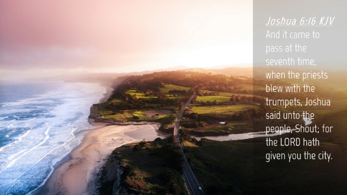 Picture 04 - Joshua 6:16 KJV Desktop Wallpaper - And it came to pass at the seventh time, when the - Desktop Bible Verse Wallpaper