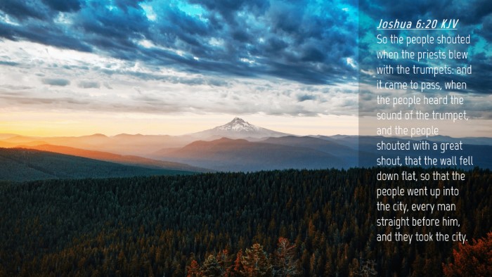 Picture 04 - Joshua 6:20 KJV Desktop Wallpaper - So the people shouted when the priests blew with - Desktop Bible Verse Wallpaper