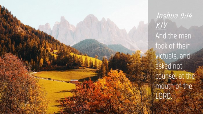 Picture 04 - Joshua 9:14 KJV Desktop Wallpaper - And the men took of their victuals, and asked not - Desktop Bible Verse Wallpaper