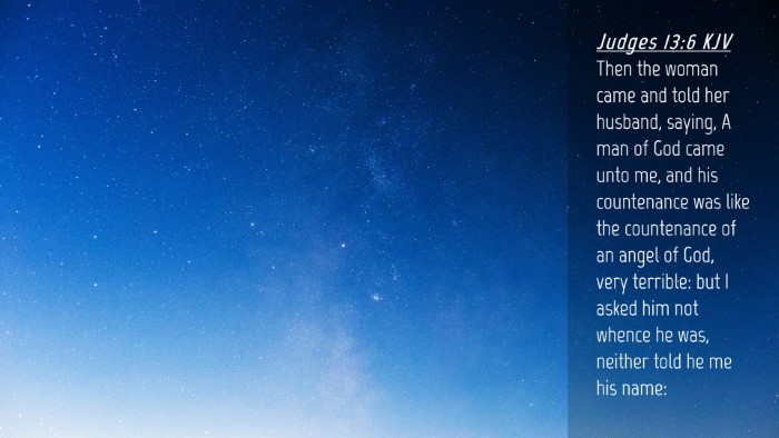 Picture 04 - Judges 13:6 KJV Desktop Wallpaper - Then the woman came and told her husband, saying, - Desktop Bible Verse Wallpaper