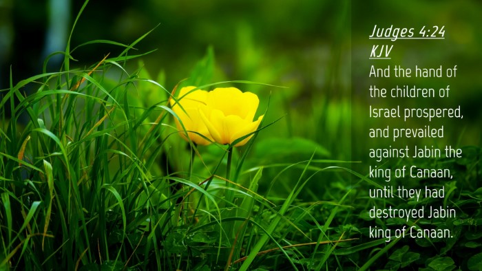 Picture 04 - Judges 4:24 KJV Desktop Wallpaper - And the hand of the children of Israel prospered, - Desktop Bible Verse Wallpaper