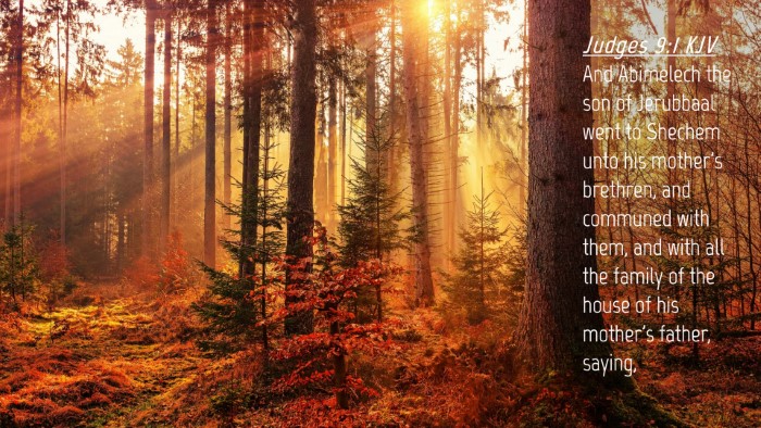 Picture 04 - Judges 9:1 KJV Desktop Wallpaper - And Abimelech the son of Jerubbaal went to - Desktop Bible Verse Wallpaper
