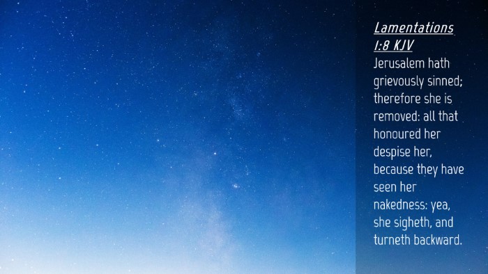 Picture 04 - Lamentations 1:8 KJV Desktop Wallpaper - Jerusalem hath grievously sinned; therefore she - Desktop Bible Verse Wallpaper