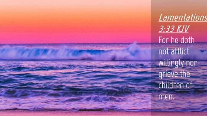 Picture 04 - Lamentations 3:33 KJV Desktop Wallpaper - For he doth not afflict willingly nor grieve the - Desktop Bible Verse Wallpaper
