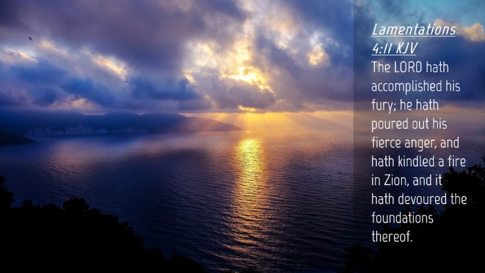 Picture 04 - Lamentations 4:11 KJV Desktop Wallpaper - The LORD hath accomplished his fury; he hath - Desktop Bible Verse Wallpaper