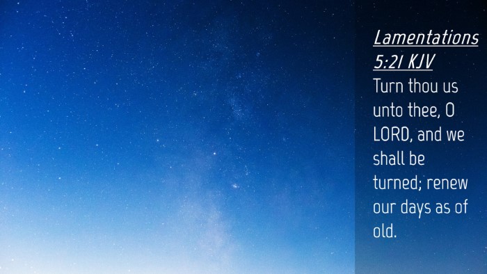 Picture 04 - Lamentations 5:21 KJV Desktop Wallpaper - Turn thou us unto thee, O LORD, and we shall be - Desktop Bible Verse Wallpaper