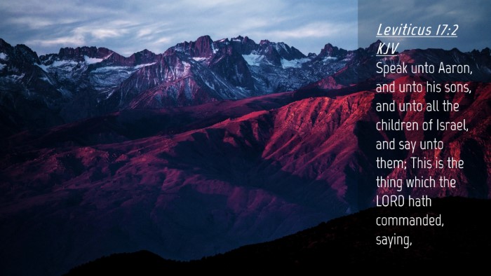 Picture 04 - Leviticus 17:2 KJV Desktop Wallpaper - Speak unto Aaron, and unto his sons, and unto all - Desktop Bible Verse Wallpaper
