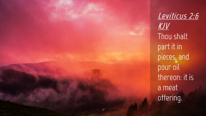 Picture 04 - Leviticus 2:6 KJV Desktop Wallpaper - Thou shalt part it in pieces, and pour oil - Desktop Bible Verse Wallpaper