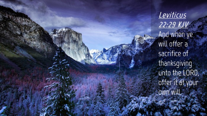 Picture 04 - Leviticus 22:29 KJV Desktop Wallpaper - And when ye will offer a sacrifice of - Desktop Bible Verse Wallpaper