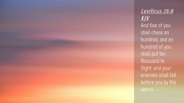 Picture 04 - Leviticus 26:8 KJV Desktop Wallpaper - And five of you shall chase an hundred, and an - Desktop Bible Verse Wallpaper