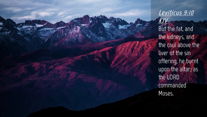 Picture 04 - Leviticus 9:10 KJV Desktop Wallpaper - But the fat, and the kidneys, and the caul above - Desktop Bible Verse Wallpaper